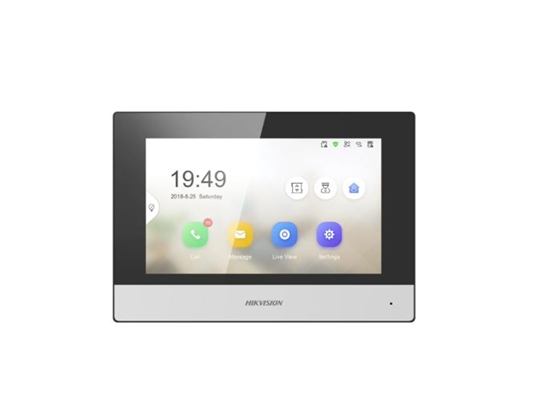 ESTACION INTERIOR PANTALLA TÁCTIL MARCA HIKVISION  7 PULGADAS, POE ESTÁNDAR. (DS-KH6320-WTE1)