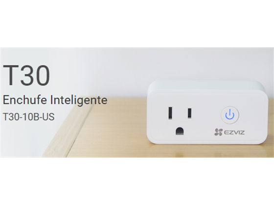 TOMACORRIENTE SMART EZVIZ, MODELO T30 10B-US, WIFI 2.4GHZ, PROGRAMABLE PARA ENCENDIDO Y APAGADO POR SOFTWARE, CONTROL DE VOZ GOOGLE Y ALEXA (CS-T30-10B-US).