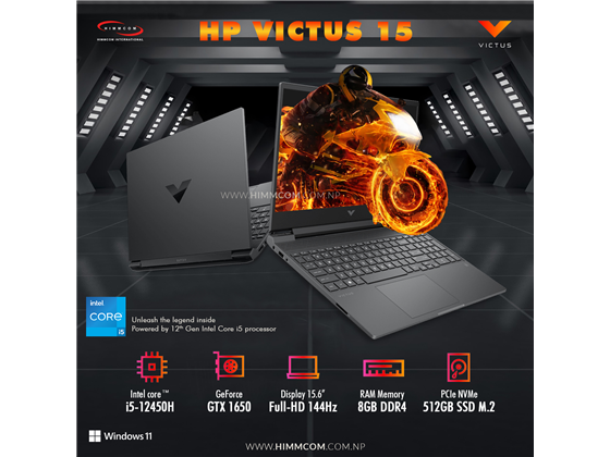 LAPTOP HP REFURBISHED VICTUS 15-FA0031 GAMING | 15.6" IPS FHD 144HZ | INTEL CORE I5-12450H @2.00GHZ 8 CORE | 16GB RAM DDR4 | 512GB SSD M.2 | GRAFICOS GTX 1650 4GB DDR5 | LECTOR DE TARJETA SD |  WINDOWS 11 PRO