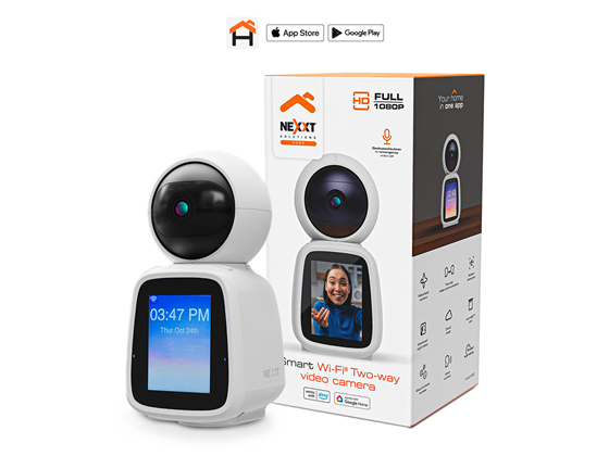 CAMARA DE VIGILANCIA NEXXT COMUNICACION DE 2 VIAS SMART, 1080P, PTZ, PANTALLA Y BOCINA INCORPORADA, VISION NOCTURNA, RANURA MICRO SD, BOTON DE EMERCIA PARA PODER LLAMAR, 355 GRADOS (NHC-IP20)