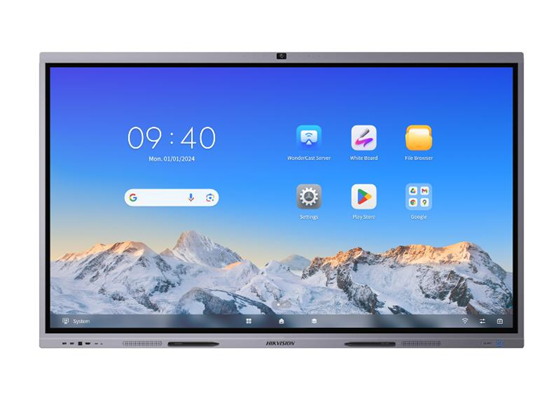 PANTALLA INTERACTIVA TOUCH HIKVISION DE 86’’, RESOLUCIÓN 4K, ANDROIDE 13, ALTAVOZ INCORPORADO, CAMARA INCORPORADA.