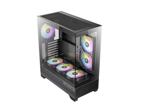 [107803] CASE GAMING ANTEC CX700 ARGB MID-TOWER. COLOR NEGRO. PANEL FRONTAL CON DISEÑO ÚNICO DE MALLA DIAMANTADA Y RAYAS PARA ALTO FLUJO DE AIRE. PANEL LATERAL COMPLETO DE VIDRIO TEMPLADO. INCLUYE TRES VENTILADORES ARGB DE 120MM PREINSTALADOS (DOS FRONTALES, UNO TRASERO). GESTIÓN DE CABLES: 20MM (IZQ) / 10MM (DER). CONECTIVIDAD FRONTAL: DOS PUERTOS USB 3.0, UN PUERTO USB 2.0 Y AUDIO HD, MÁS BOTÓN DE CONTROL DE LED. SOPORTA PLACAS BASE ATX, MICRO-ATX E ITX. ALTURA MÁXIMA DISIPADOR CPU: 160MM. LONGITUD MÁXIMA GPU: 330MM. CAPACIDAD PARA DOS UNIDADES DE 3.5" Y DOS UNIDADES DE 2.5". FUENTE DE PODER ATX (HASTA 160MM CON HDD). FILTRO DE POLVO MAGNÉTICO SUPERIOR.