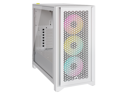 [93618] CASE CORSAIR ICUE 4000D AIRFLOW RGB, MID TOWER, WHITE, 7 EXPANSION SLOT, 3X 2.5", 2X 3.5", TAPA DE CRISTAL TEMPLADO, SOPORTA 3 ABANICOS 120MM FRONTAL - BLANCO (CC-9011241-WW)