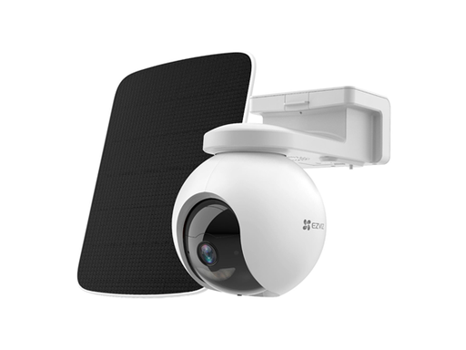 [106654] KIT CAMARA CON BATERIA, EXTERIOR MARCA EZVIZ, MODELO CB8 2K, WIFI, DETECTOR DE MOVIMIENTO Y SEGUIMIENTO AUTOMATICO, CHARLA BIDIRECCIONAL, VISION NOCTURNA A COLOR Y 360, BATERIA RECARGABLE, PANEL SOLAR INCLUIDO DE 4.2W