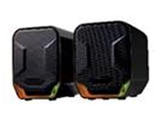 [95619] BOCINA USB MYO MINI-USB 2.0, 3.5MM CONEXIÓN DE AUDIO, CONTROL DE VOLUMEN, LUCES LED DE COLORES, COLOR NEGRO.